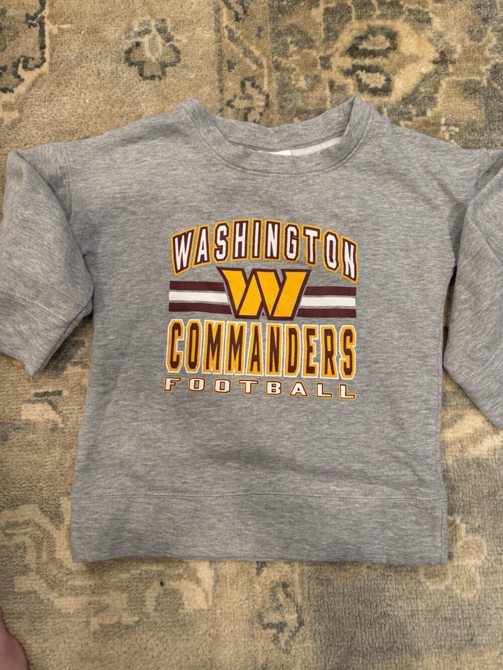 Washington Commanders Girl Pull Over Sweatshirt Grey Sz 7/8 Years NEW